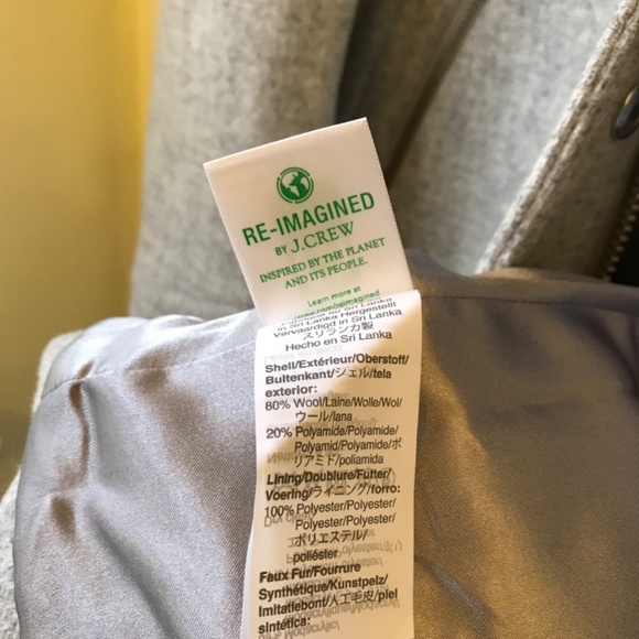 NWT J. Crew Chateau parka in Italian stadium-cloth wool coat heather dust size 0 - Picture 8 of 11